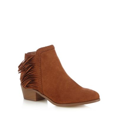 Red Herring Tan fringed ankle boots